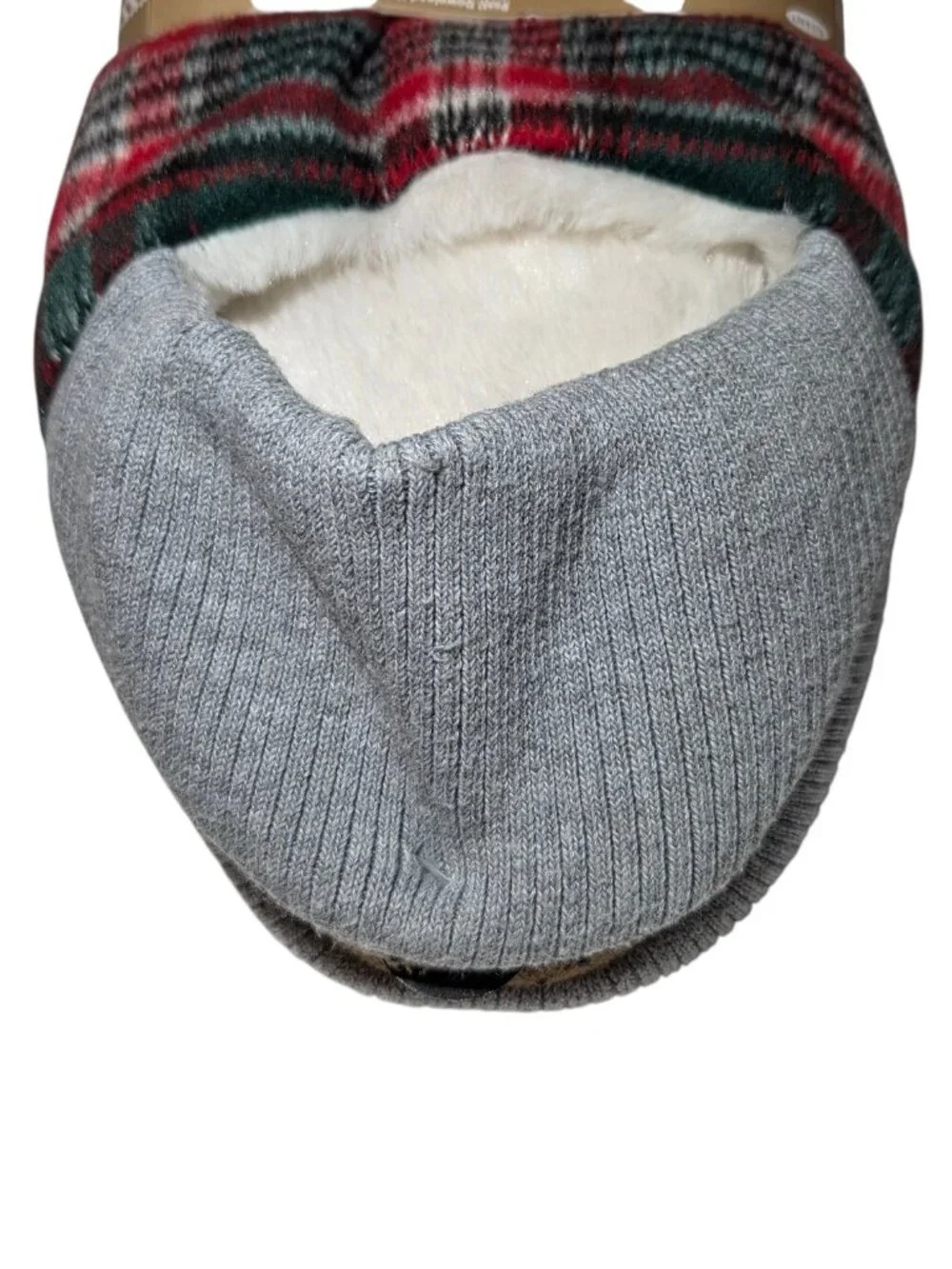 Old Navy Men’s Cozy Slipper Socks Green Red Plaid L/XL NWT